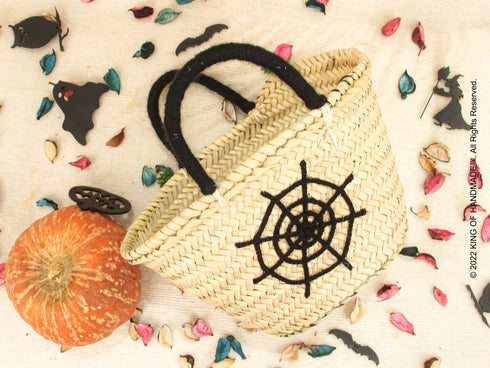 Boo ! Personalized Halloween Trick or Treat Bag - Pumpkin Small Straw Basket Personalized Halloween Bucket and Candy Tote for Kids Gift - Oval Straw Bag Personalized Monogram Halloween Basket Gifts for Kids